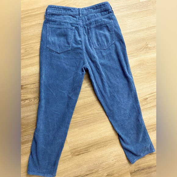 ❤️❤️PacSun Slate Blue Corduroy High-Waisted Straight Leg Short -Length Mom Pants - Picture 5 of 10